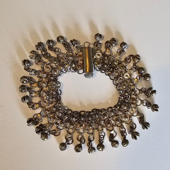 Vintage Tribal Belly Dance Anklet Ethnic Jewelry Chain Link with Bells - Picture 7 of 7